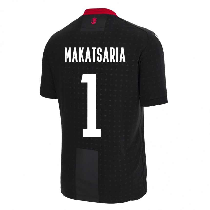 Kids Football Georgia Mikheil Makatsaria #1 Black Away Jersey 24-26 T-Shirt Nz