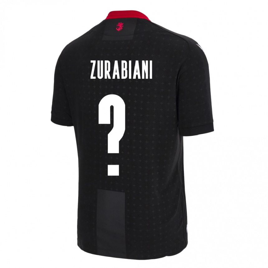 Kids Football Georgia Davit Zurabiani #0 Black Away Jersey 24-26 T-Shirt Nz