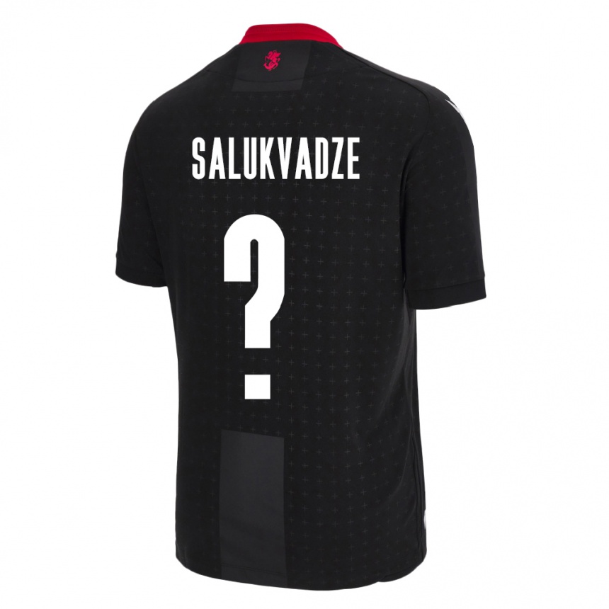 Kids Football Georgia Luka Salukvadze #0 Black Away Jersey 24-26 T-Shirt Nz