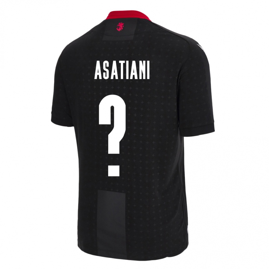 Kids Football Georgia Davit Asatiani #0 Black Away Jersey 24-26 T-Shirt Nz