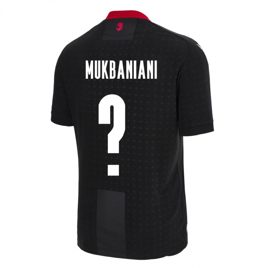 Kids Football Georgia Givi Mukbaniani #0 Black Away Jersey 24-26 T-Shirt Nz