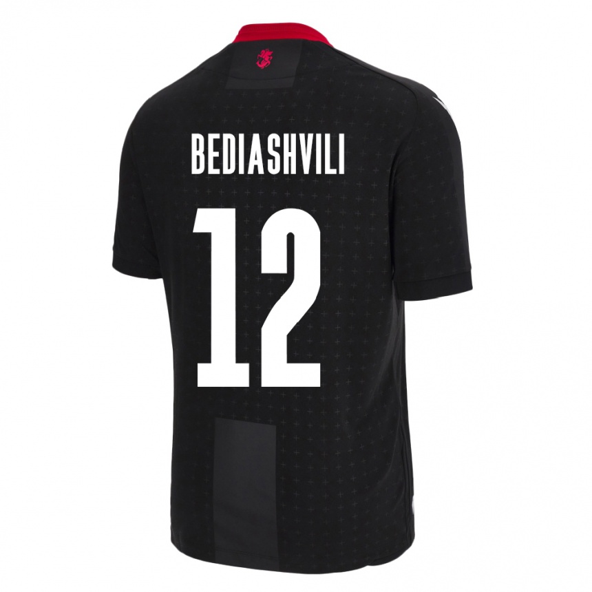 Kids Football Georgia Giorgi Bediashvili #12 Black Away Jersey 24-26 T-Shirt Nz