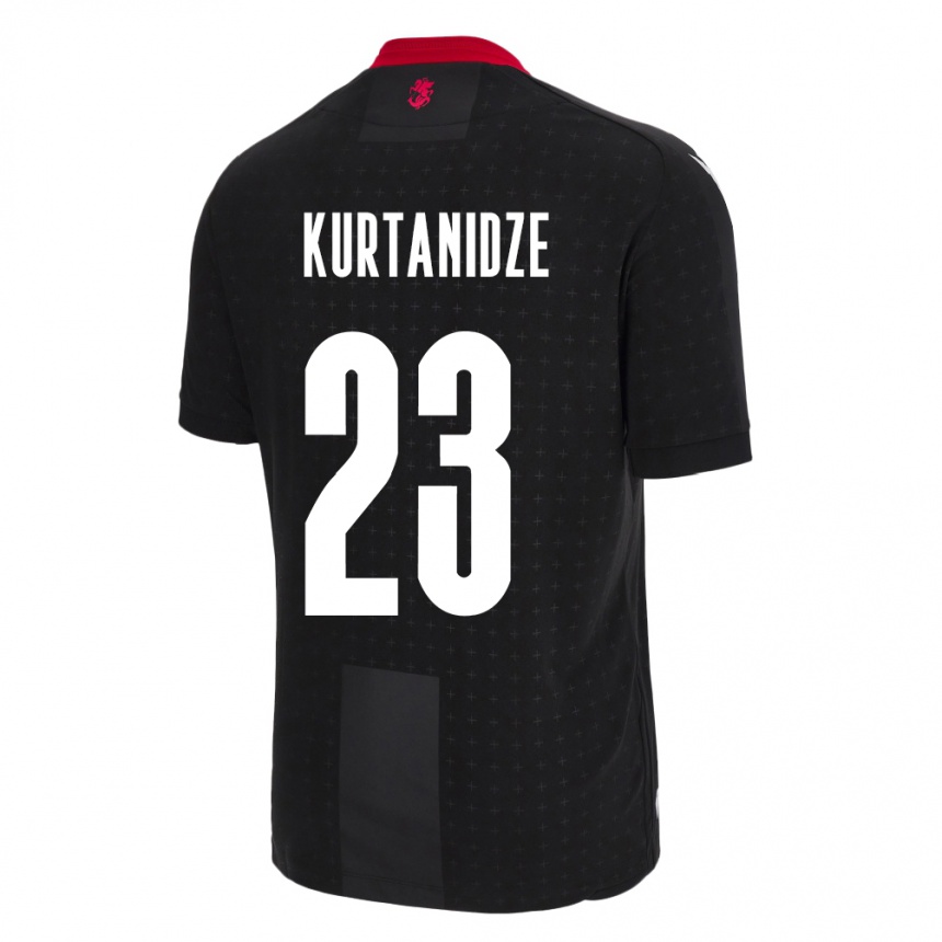 Kids Football Georgia Revaz Kurtanidze #23 Black Away Jersey 24-26 T-Shirt Nz