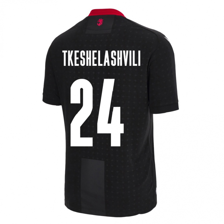 Kids Football Georgia Amiran Tkeshelashvili #24 Black Away Jersey 24-26 T-Shirt Nz