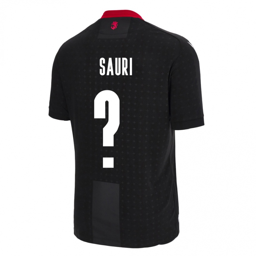 Kids Football Georgia Mate Sauri #0 Black Away Jersey 24-26 T-Shirt Nz