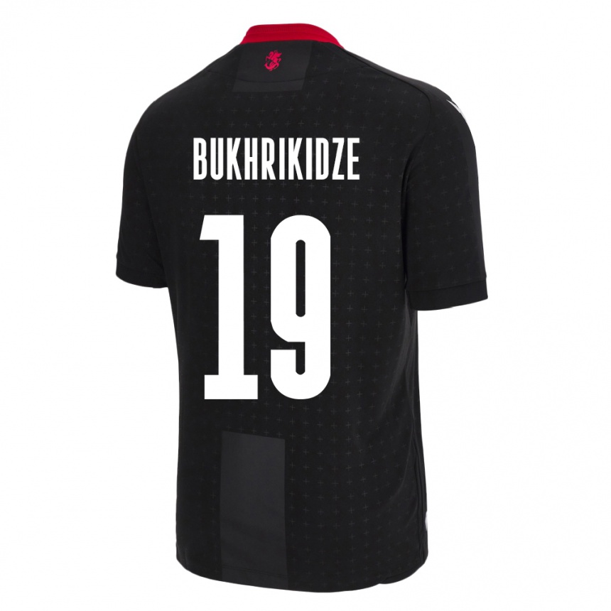 Kids Football Georgia Nino Bukhrikidze #19 Black Away Jersey 24-26 T-Shirt Nz