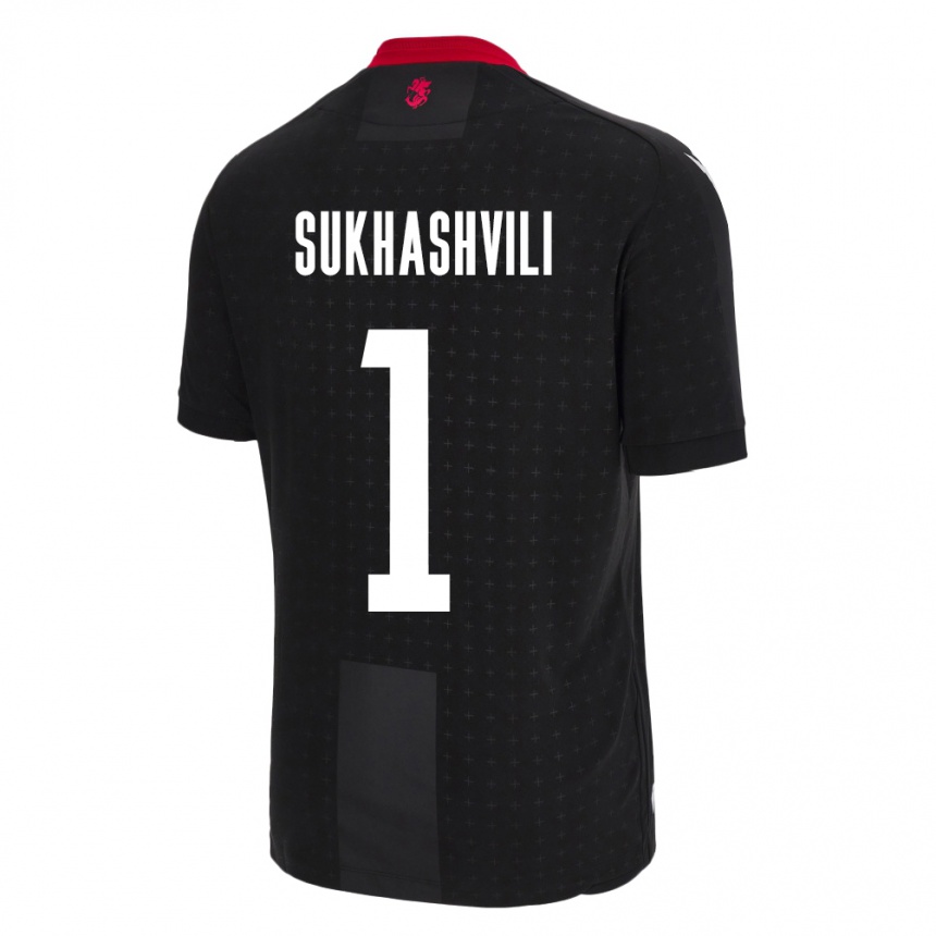 Kids Football Georgia Teona Sukhashvili #1 Black Away Jersey 24-26 T-Shirt Nz