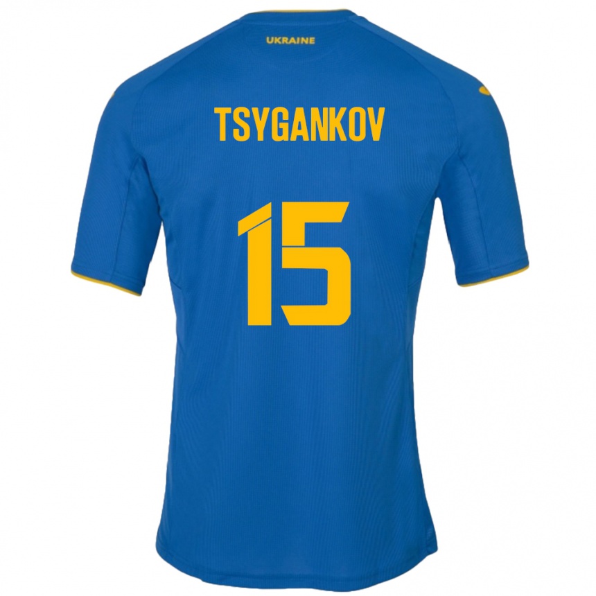 Kids Football Ukraine Viktor Tsygankov #15 Blue Away Jersey 24-26 T-Shirt Nz