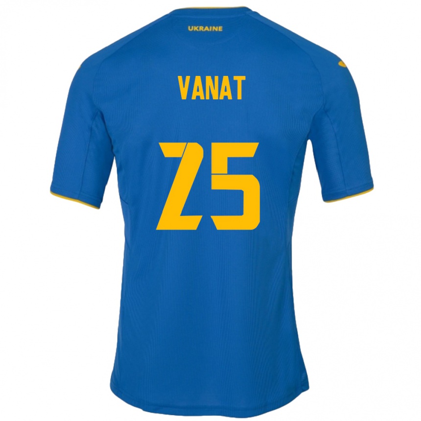 Kids Football Ukraine Vladyslav Vanat #25 Blue Away Jersey 24-26 T-Shirt Nz