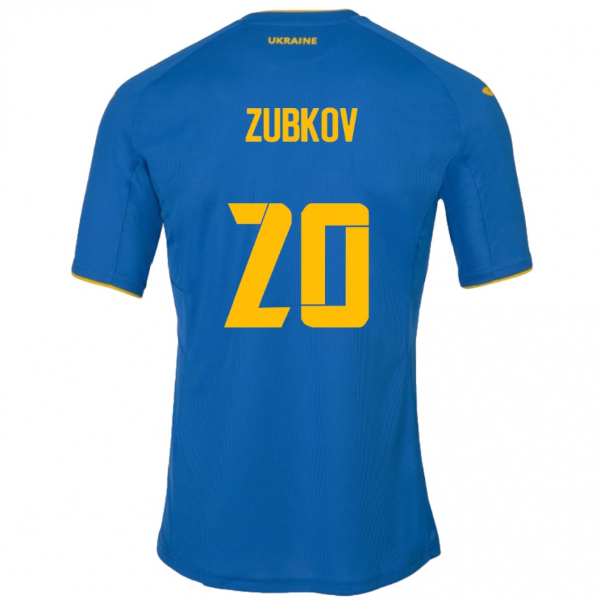 Kids Football Ukraine Oleksandr Zubkov #20 Blue Away Jersey 24-26 T-Shirt Nz