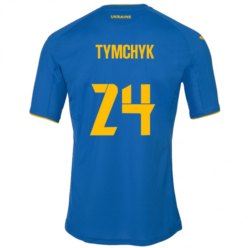 Kids Football Ukraine Oleksandr Tymchyk #24 Blue Away Jersey 24-26 T-Shirt Nz