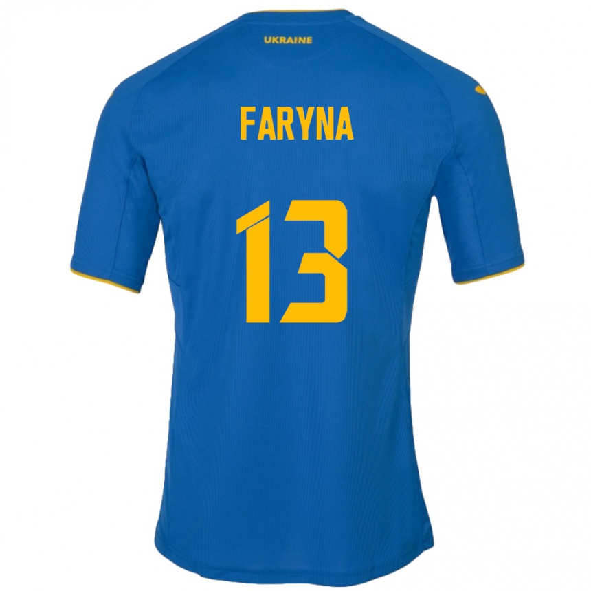 Kids Football Ukraine Maryan Faryna #13 Blue Away Jersey 24-26 T-Shirt Nz