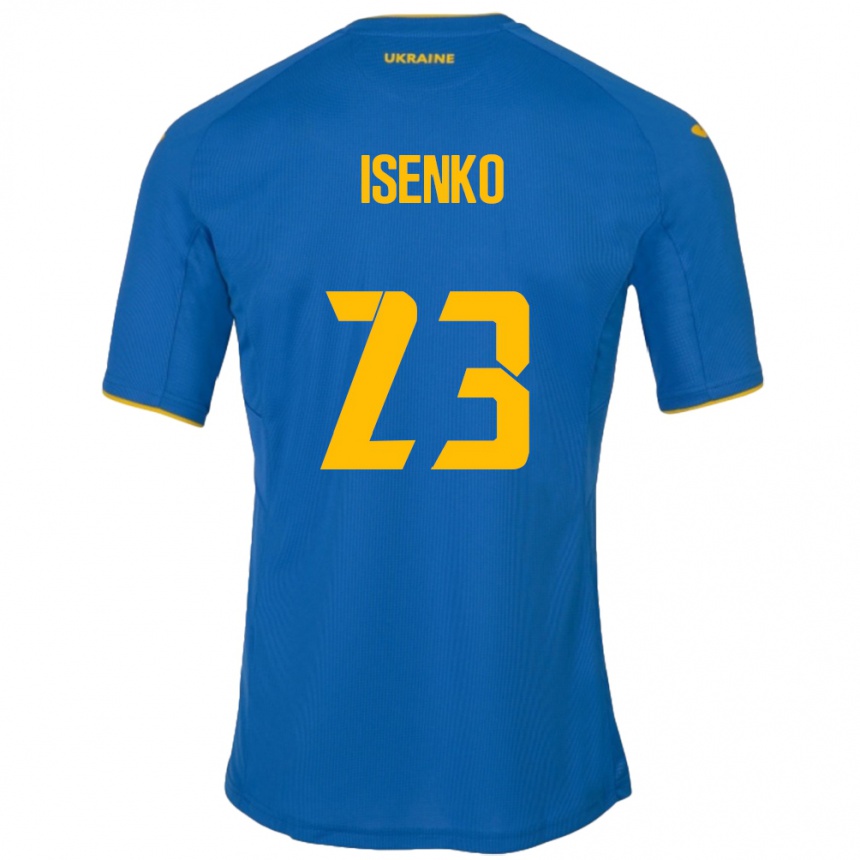 Kids Football Ukraine Pavlo Isenko #23 Blue Away Jersey 24-26 T-Shirt Nz