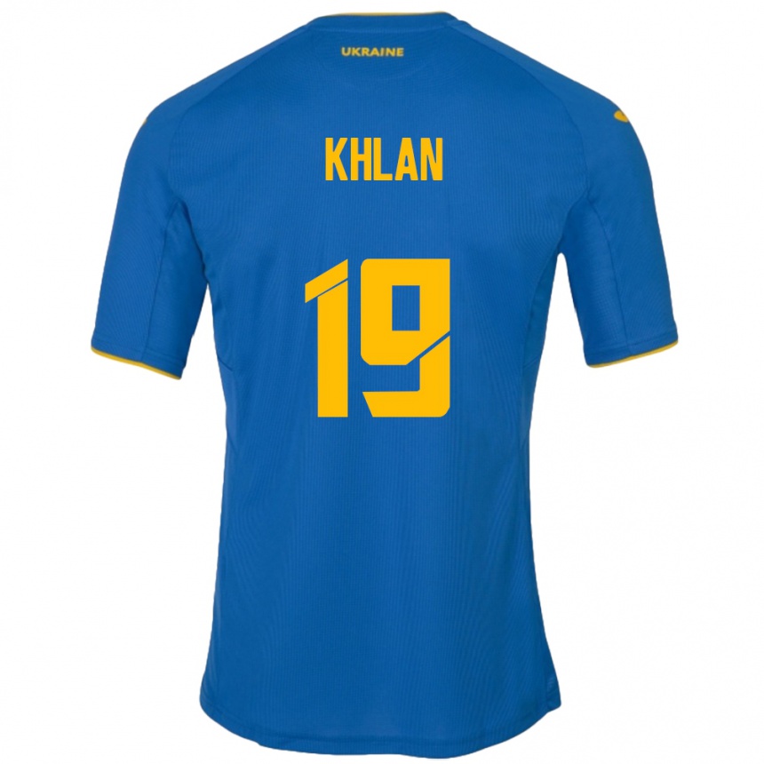 Kids Football Ukraine Maksym Khlan #19 Blue Away Jersey 24-26 T-Shirt Nz