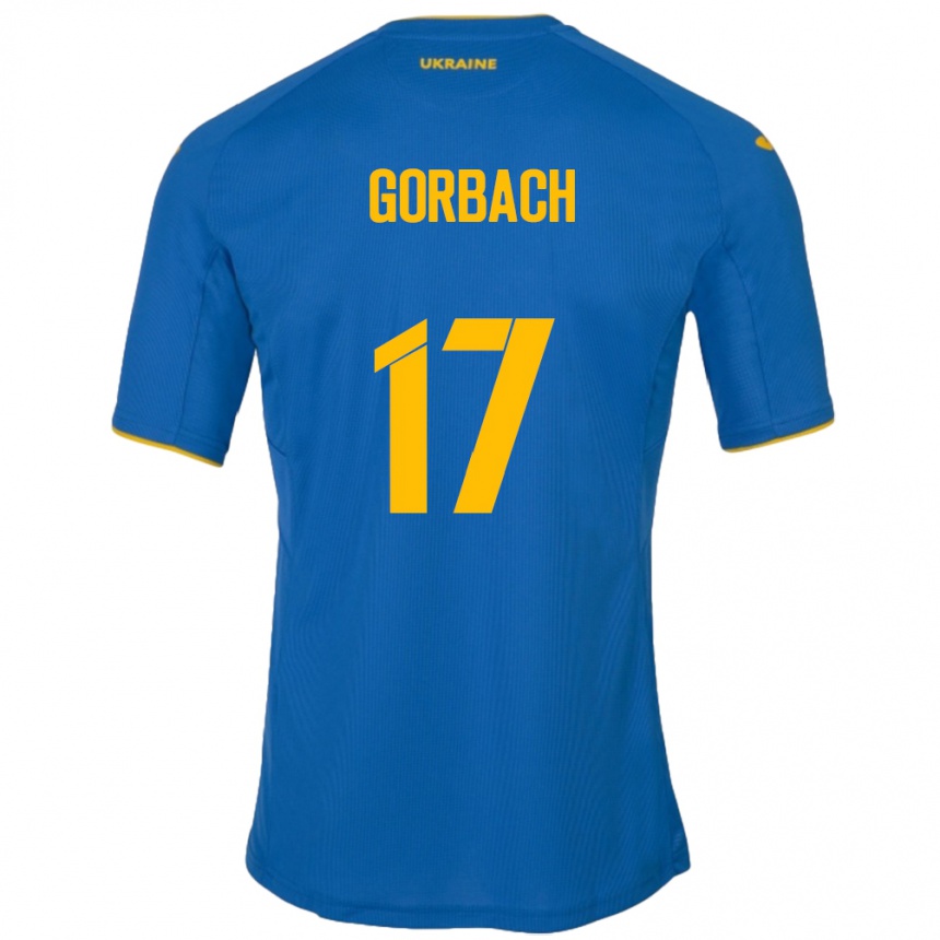 Kids Football Ukraine Igor Gorbach #17 Blue Away Jersey 24-26 T-Shirt Nz