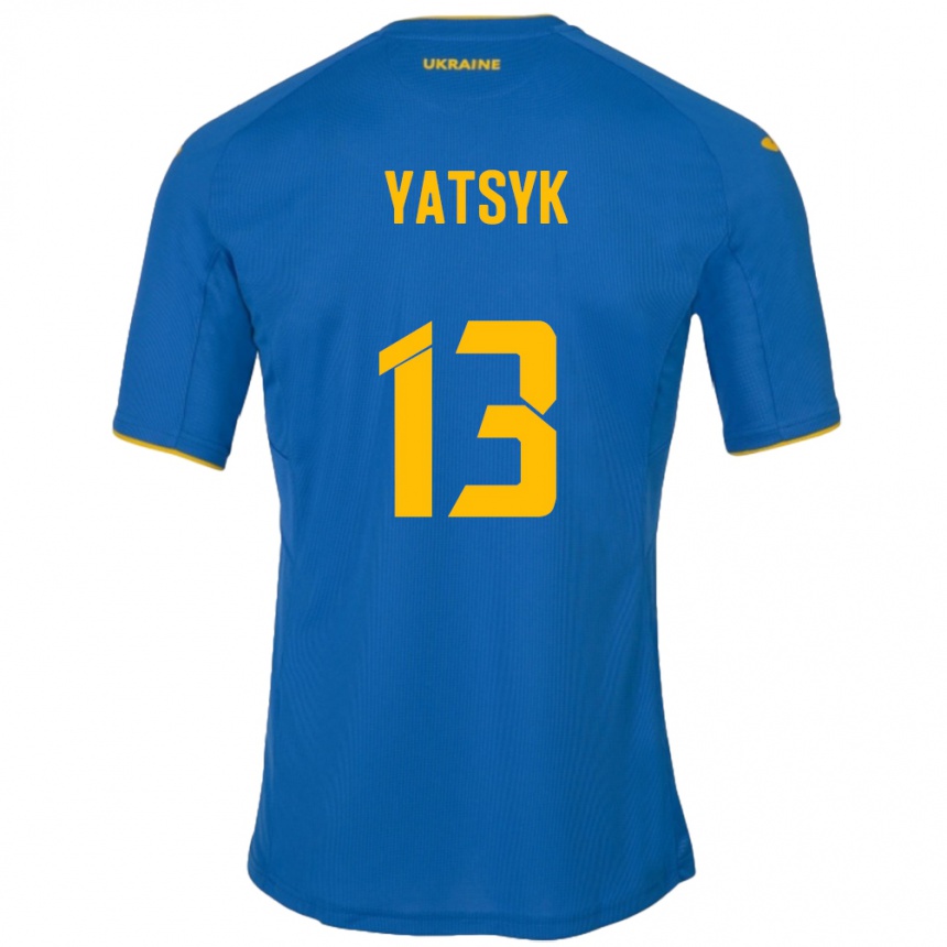 Kids Football Ukraine Oleksandr Yatsyk #13 Blue Away Jersey 24-26 T-Shirt Nz