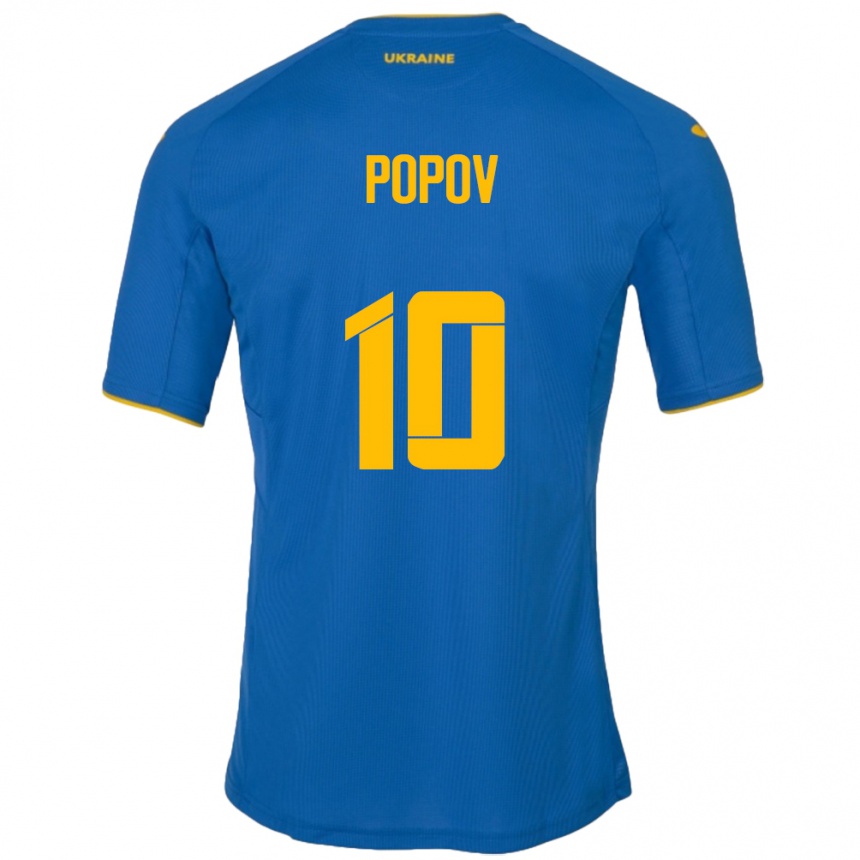 Kids Football Ukraine Bogdan Popov #10 Blue Away Jersey 24-26 T-Shirt Nz