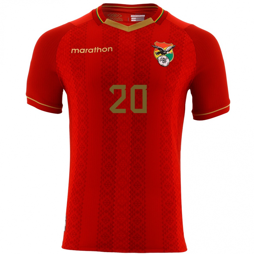 Kids Football Bolivia Diego Parrado #20 Red Away Jersey 24-26 T-Shirt Nz