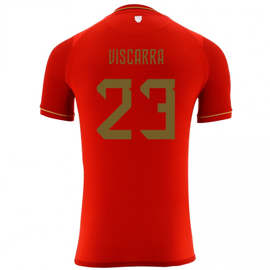 Kids Football Bolivia Guillermo Viscarra #23 Red Away Jersey 24-26 T-Shirt Nz