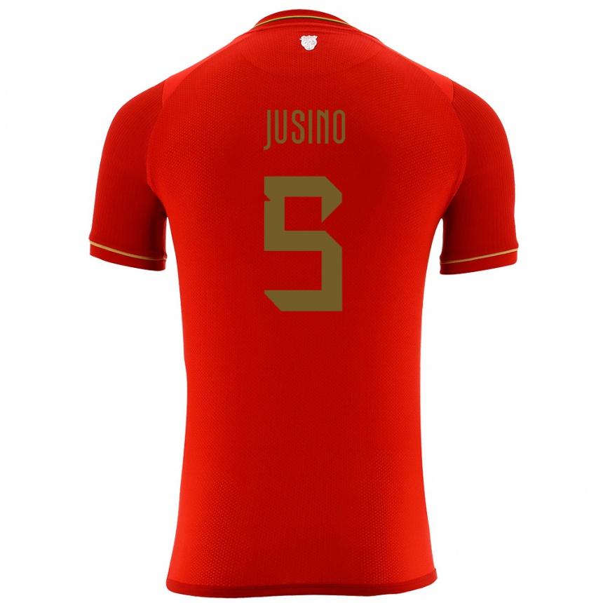 Kids Football Bolivia Adrián Jusino #5 Red Away Jersey 24-26 T-Shirt Nz