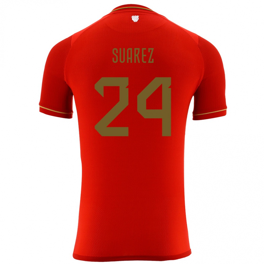 Kids Football Bolivia Marcelo Suárez #24 Red Away Jersey 24-26 T-Shirt Nz