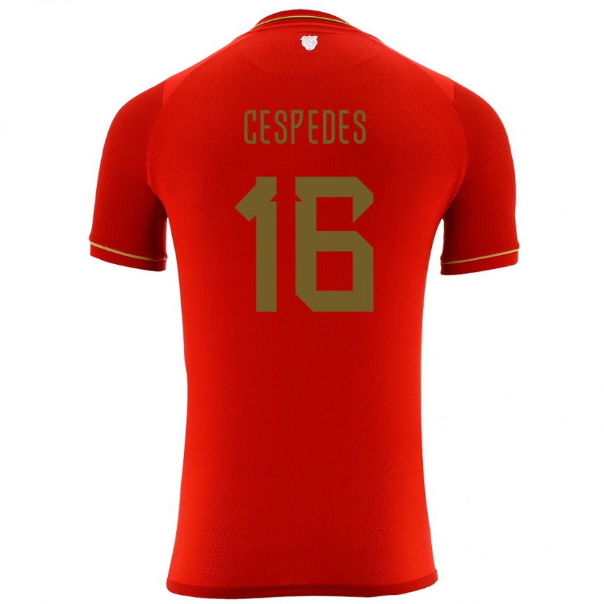 Kids Football Bolivia Boris Céspedes #16 Red Away Jersey 24-26 T-Shirt Nz