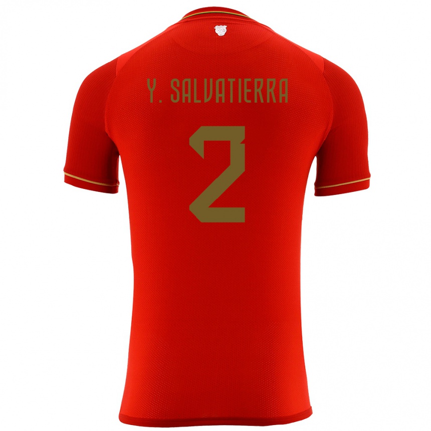 Kids Football Bolivia Yuditaz Jimena Salvatierra #2 Red Away Jersey 24-26 T-Shirt Nz