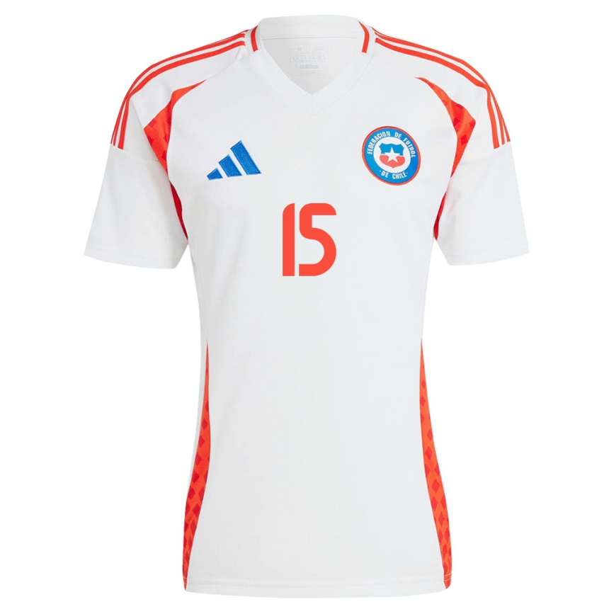 Kids Football Chile Daniela Zamora #15 White Away Jersey 24-26 T-Shirt Nz