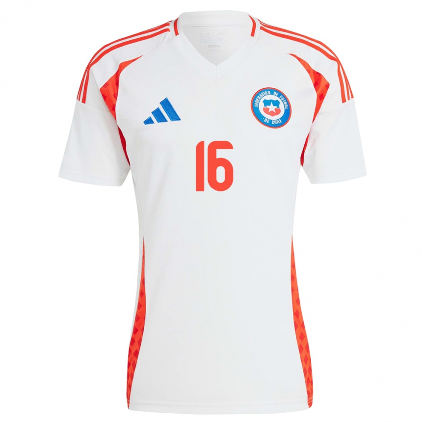 Kids Football Chile Jeison Fuentealba #16 White Away Jersey 24-26 T-Shirt Nz