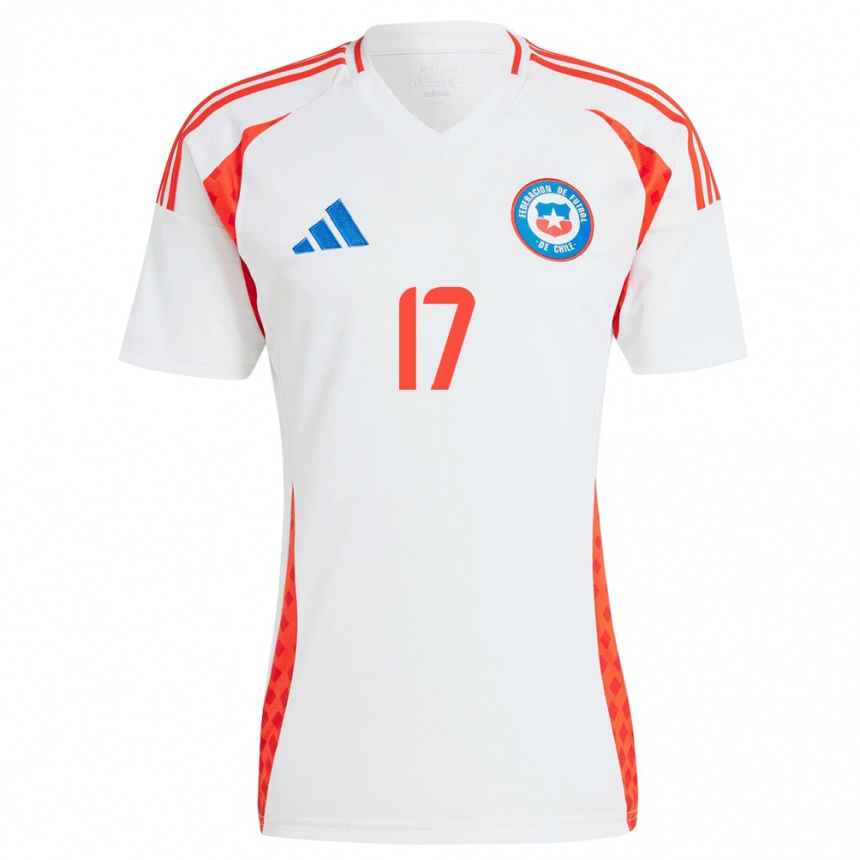 Kids Football Chile Esteban Pavez #17 White Away Jersey 24-26 T-Shirt Nz