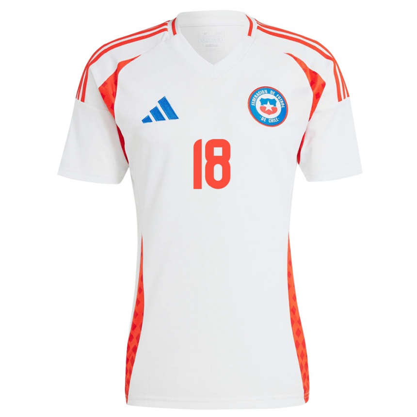 Kids Football Chile Rodrigo Echeverría #18 White Away Jersey 24-26 T-Shirt Nz