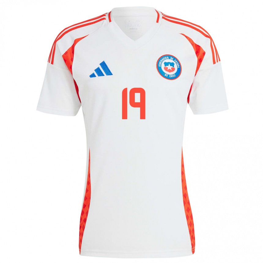 Kids Football Chile Vicente Conelli #19 White Away Jersey 24-26 T-Shirt Nz