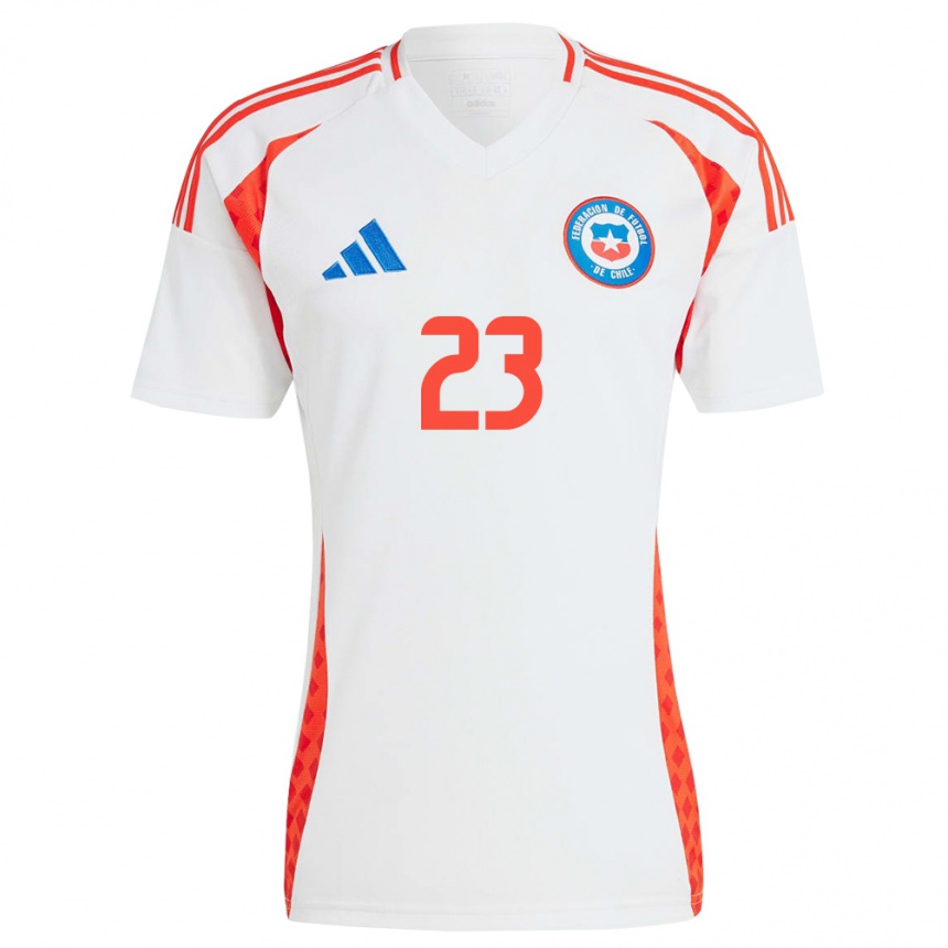 Kids Football Chile Brayan Cortés #23 White Away Jersey 24-26 T-Shirt Nz