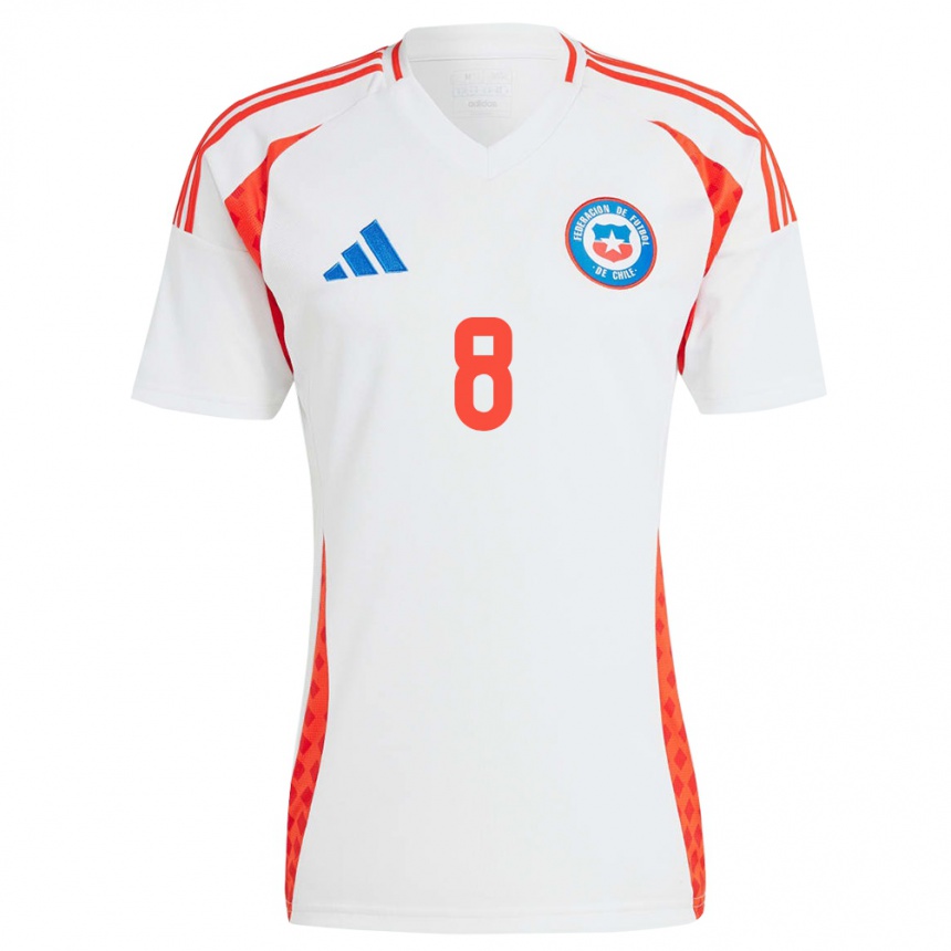 Kids Football Chile Karen Araya #8 White Away Jersey 24-26 T-Shirt Nz