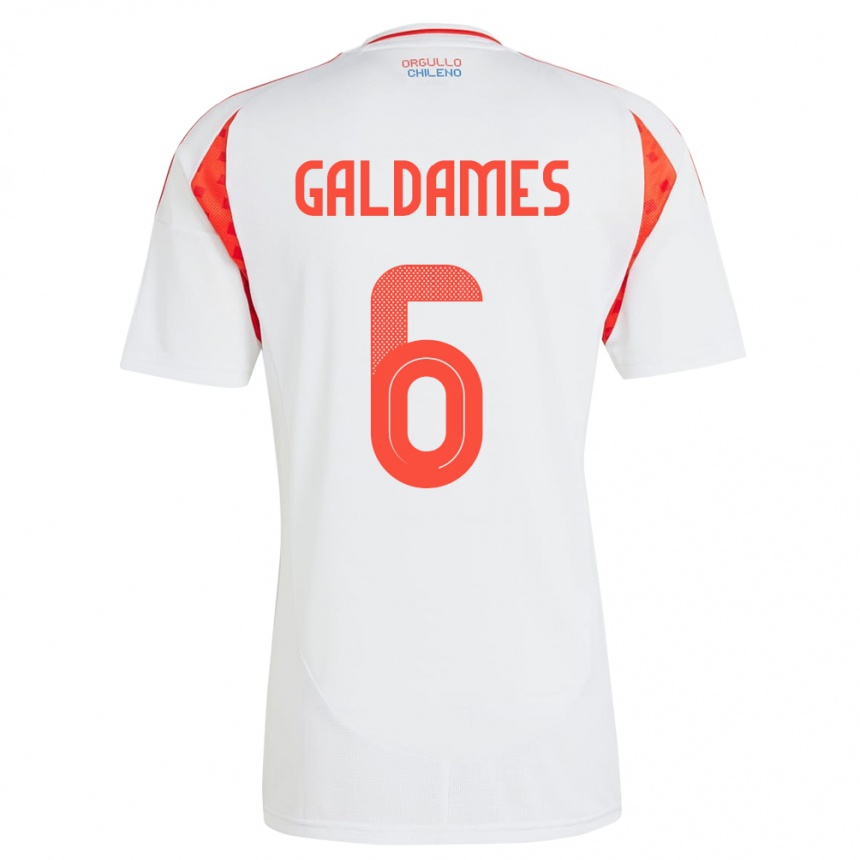 Kids Football Chile Thomas Galdames #6 White Away Jersey 24-26 T-Shirt Nz