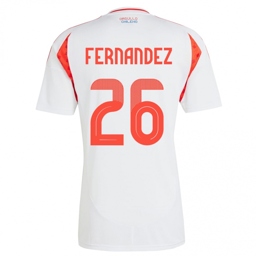 Kids Football Chile Nicolás Fernández #26 White Away Jersey 24-26 T-Shirt Nz