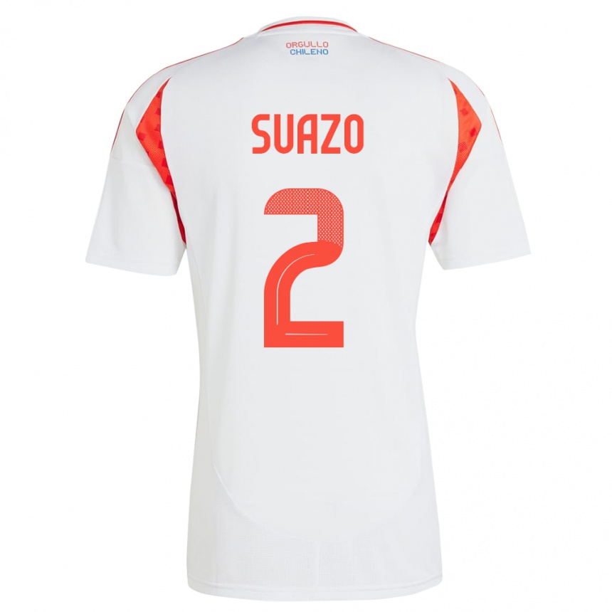 Kids Football Chile Gabriel Suazo #2 White Away Jersey 24-26 T-Shirt Nz