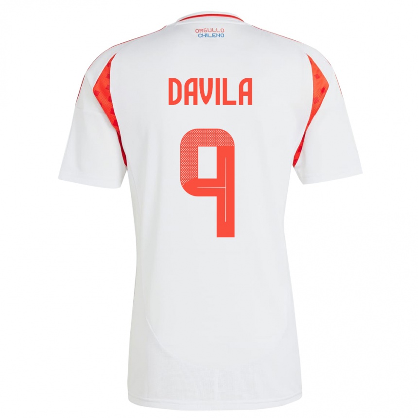 Kids Football Chile Víctor Dávila #9 White Away Jersey 24-26 T-Shirt Nz