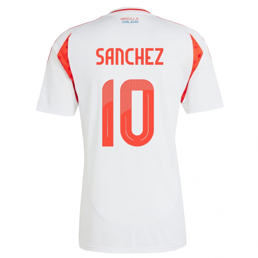 Kids Football Chile Alexis Sánchez #10 White Away Jersey 24-26 T-Shirt Nz