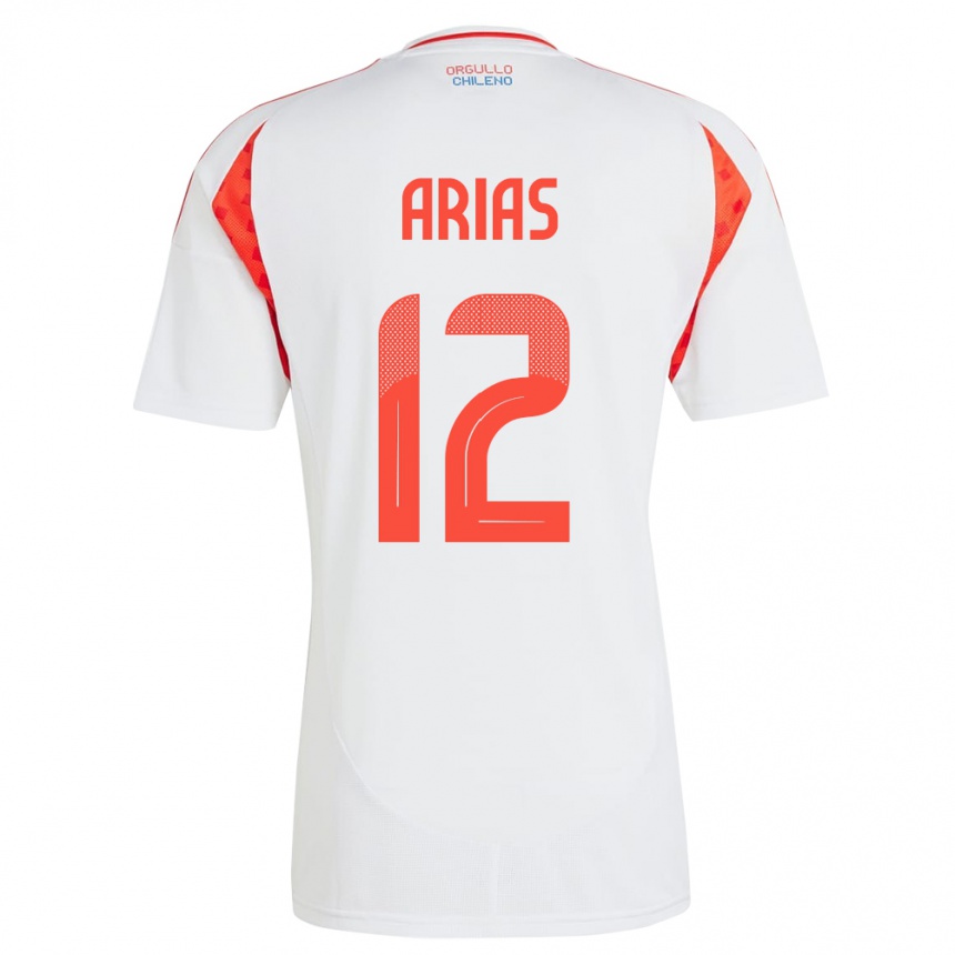 Kids Football Chile Gabriel Arias #12 White Away Jersey 24-26 T-Shirt Nz