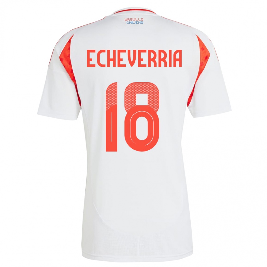 Kids Football Chile Rodrigo Echeverría #18 White Away Jersey 24-26 T-Shirt Nz