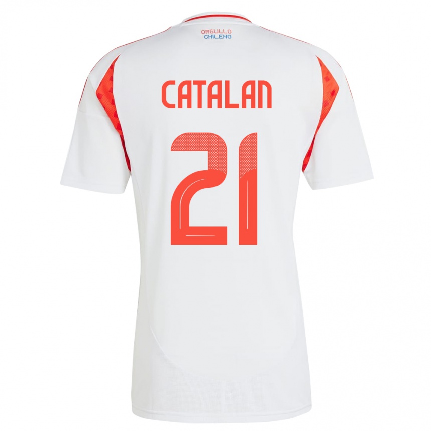 Kids Football Chile Matías Catalán #21 White Away Jersey 24-26 T-Shirt Nz