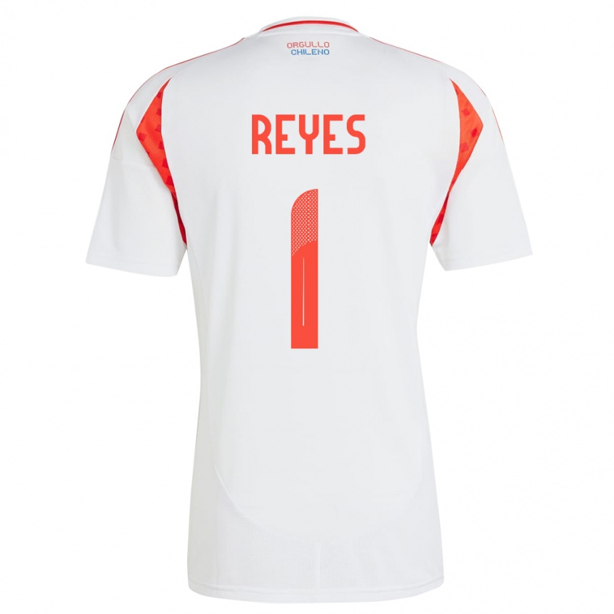 Kids Football Chile Vicente Reyes #1 White Away Jersey 24-26 T-Shirt Nz