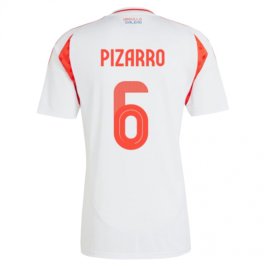 Kids Football Chile Vicente Pizarro #6 White Away Jersey 24-26 T-Shirt Nz