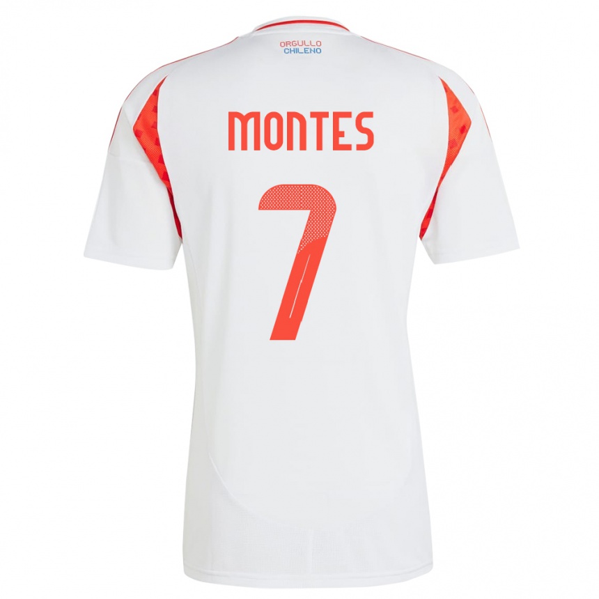 Kids Football Chile Clemente Montes #7 White Away Jersey 24-26 T-Shirt Nz