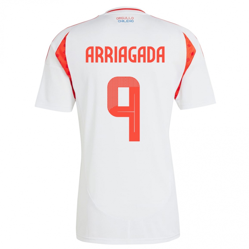 Kids Football Chile Luciano Arriagada #9 White Away Jersey 24-26 T-Shirt Nz