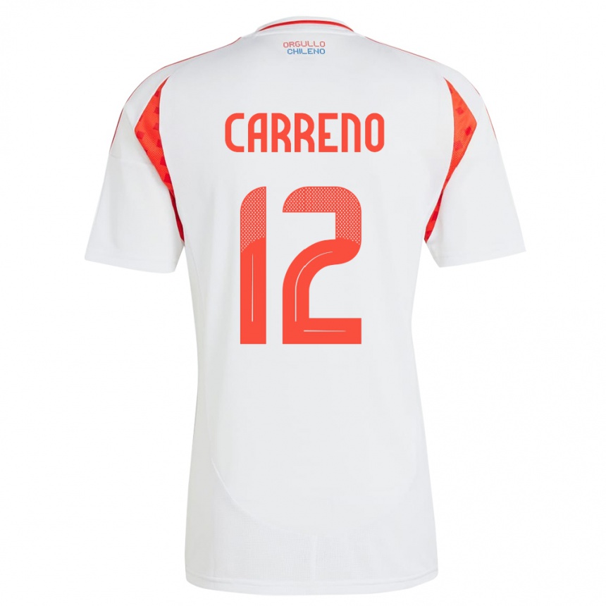 Kids Football Chile Diego Carreño #12 White Away Jersey 24-26 T-Shirt Nz