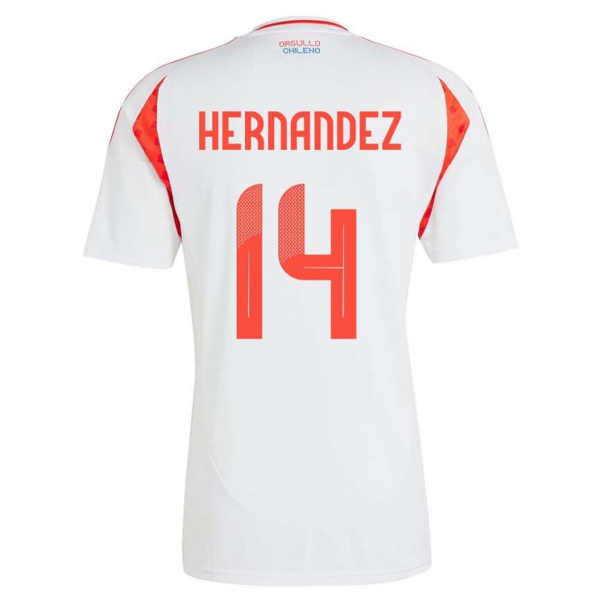 Kids Football Chile Leandro Hernández #14 White Away Jersey 24-26 T-Shirt Nz