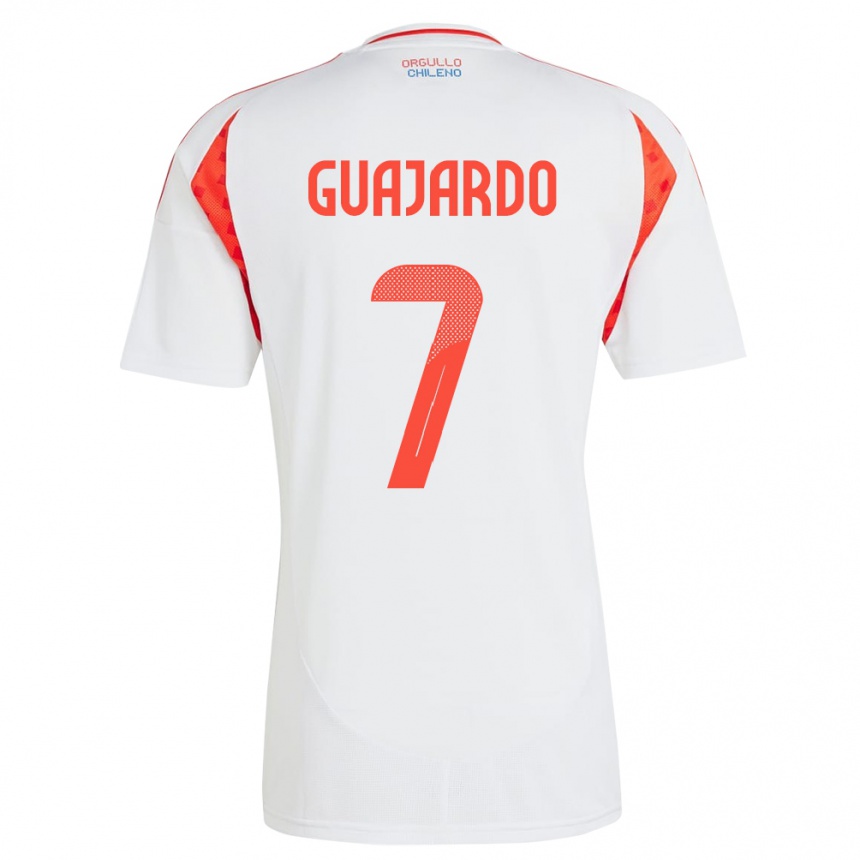 Kids Football Chile Paolo Guajardo #7 White Away Jersey 24-26 T-Shirt Nz