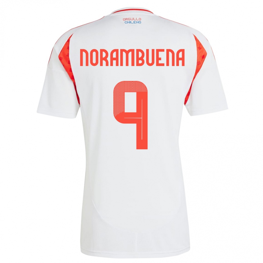 Kids Football Chile Gabriel Norambuena #9 White Away Jersey 24-26 T-Shirt Nz